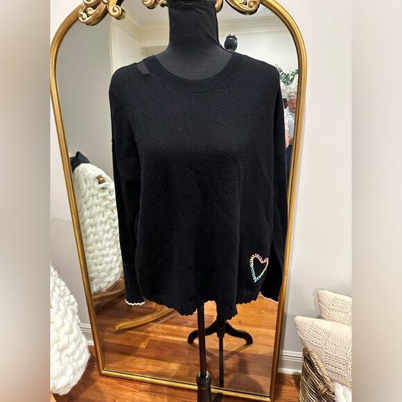 Lisa Todd LOVER EMBROIDERED RAINBOW HEART SWEATER - Picture 3 of 13